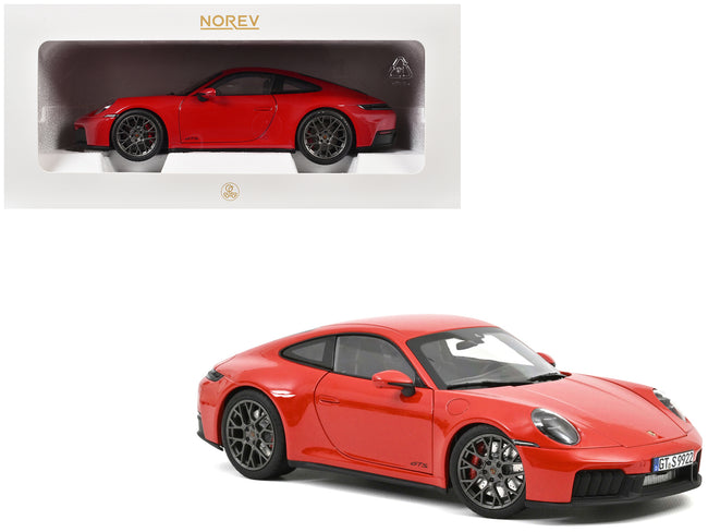 2024 Porsche 911 Carrera 4 GTS Guards Red 1/18 Diecast Model Car by Norev