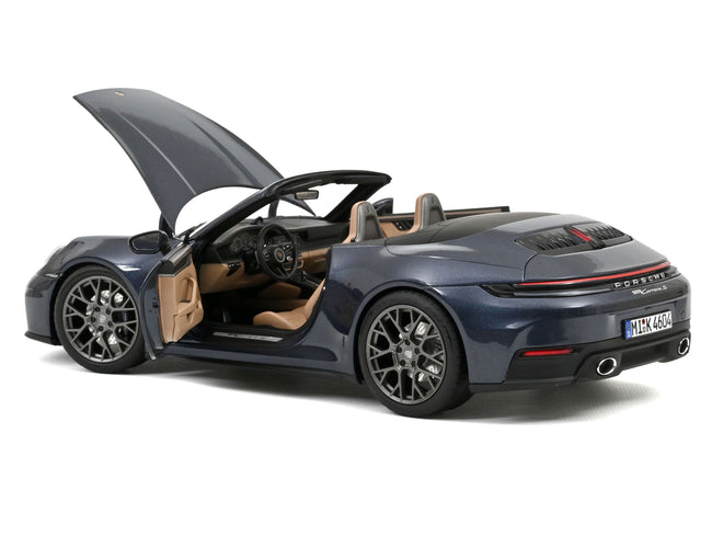 2024 Porsche 911 Carrera S Cabriolet Yachting Blue Metallic 1/18 Diecast Model Car by Norev