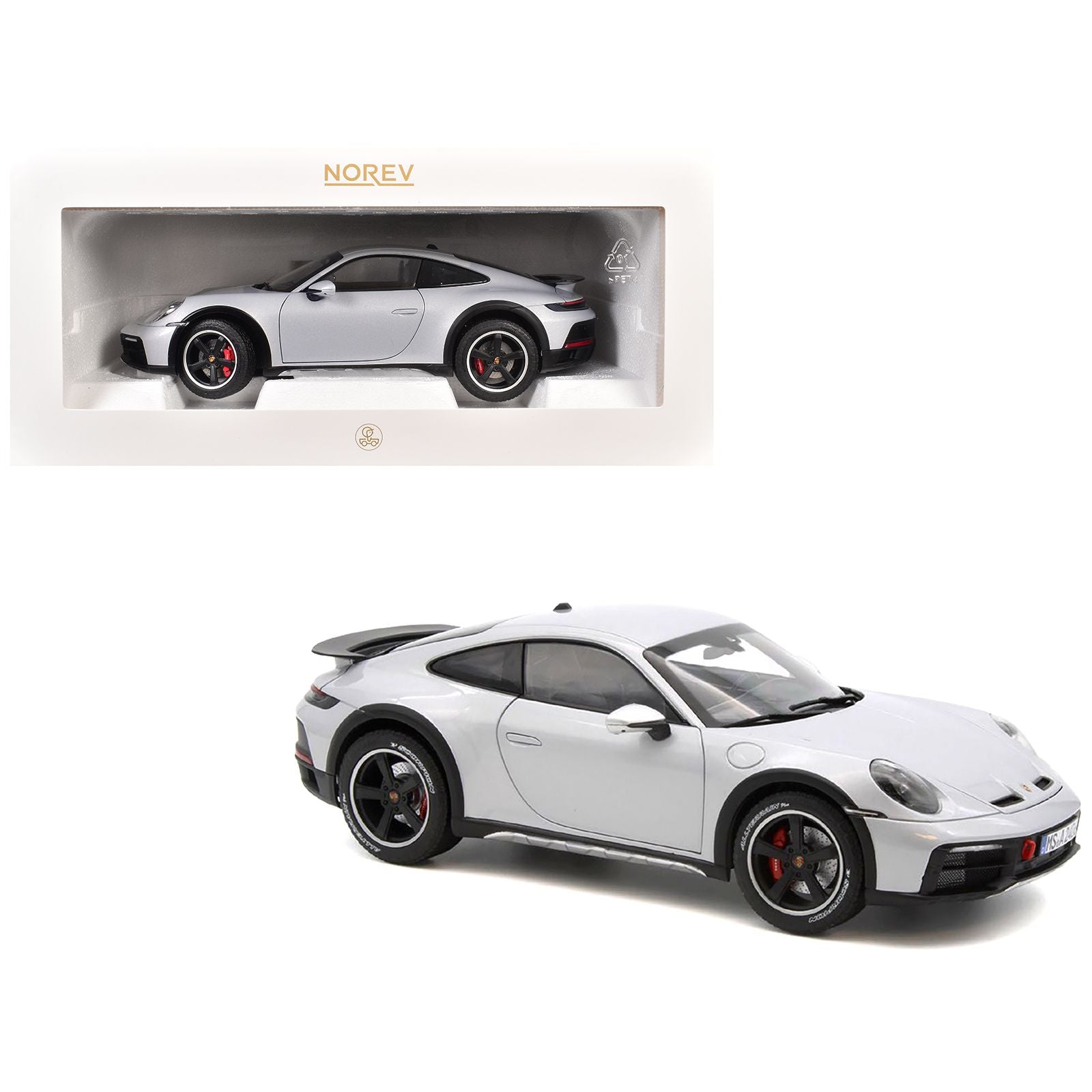 2023 Porsche 911 Dakar Ice Gray Metallic 1/18 Diecast Model Car by Norev