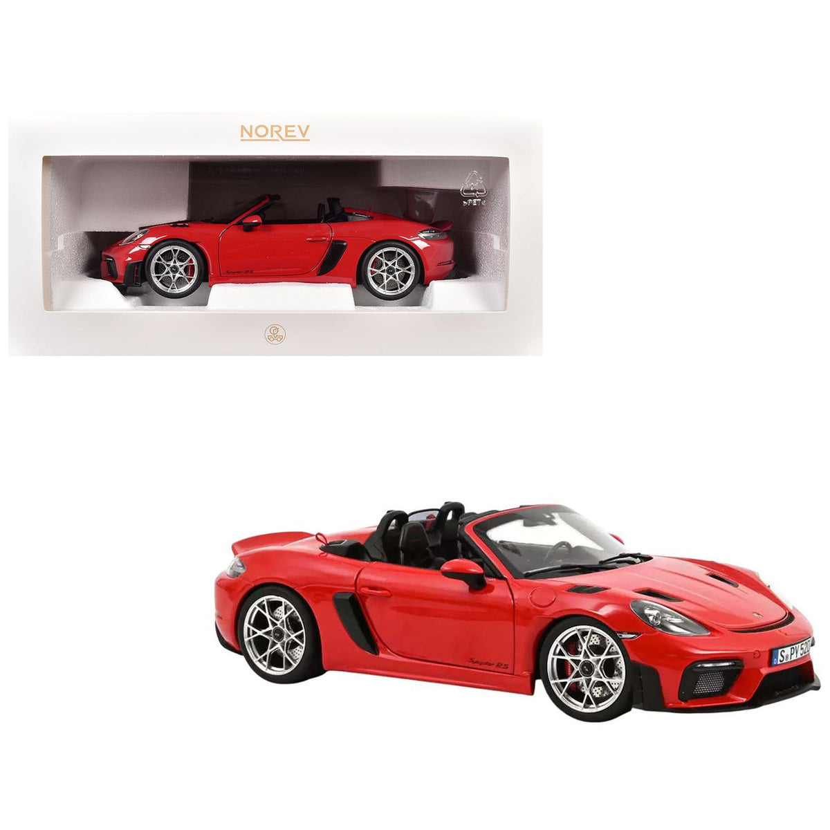 2023 Porsche 718 Spyder RS Guards Red 1/18 Diecast Model Car by Norev