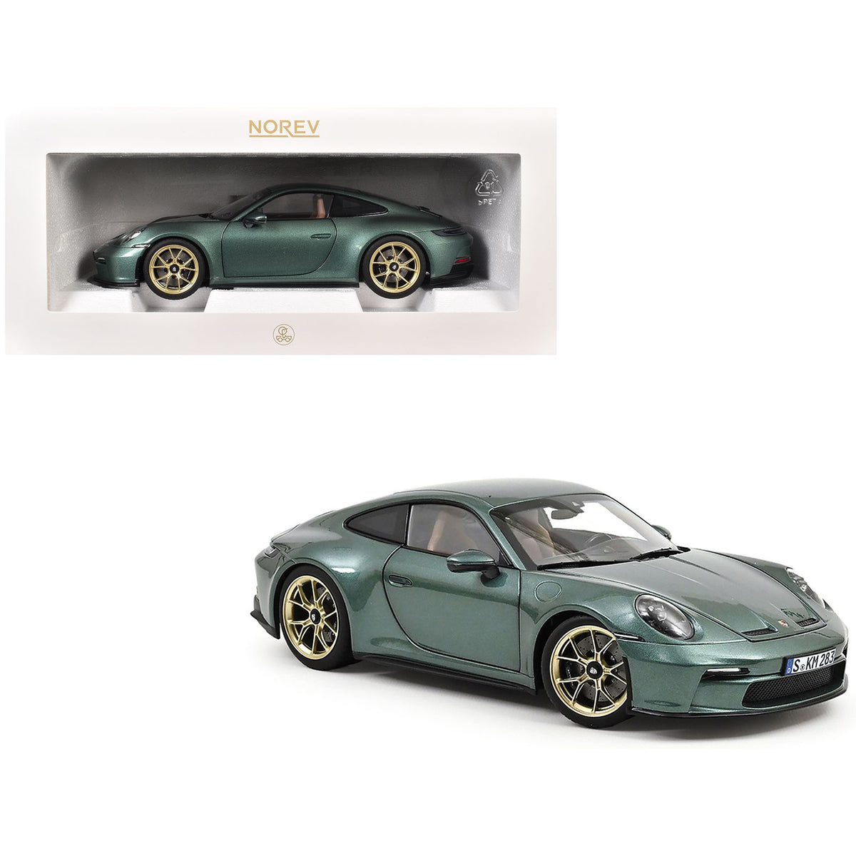 2021 Porsche 911 GT3 Malachite Green Metallic 1/18 Diecast Model Car by Norev