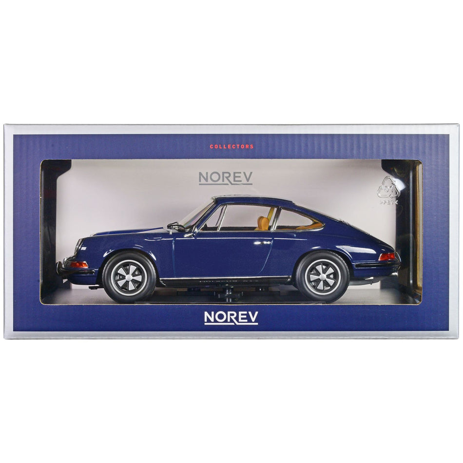 1969 Porsche 911 S Blue 1/18 Diecast Model Car by Norev