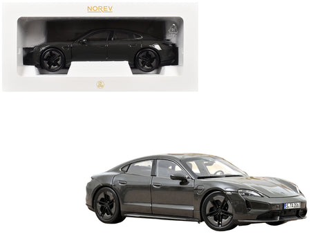 2024 Porsche Taycan Turbo S Slate Gray Neo 1/18 Diecast Model Car by Norev