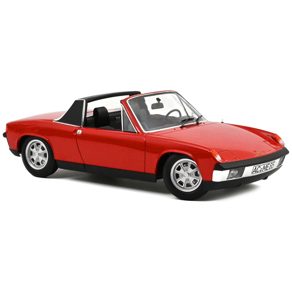 1972 Volkswagen-Porsche 914 1.7 Bahia Red with Black Top 1/18 Diecast Model Car by Norev