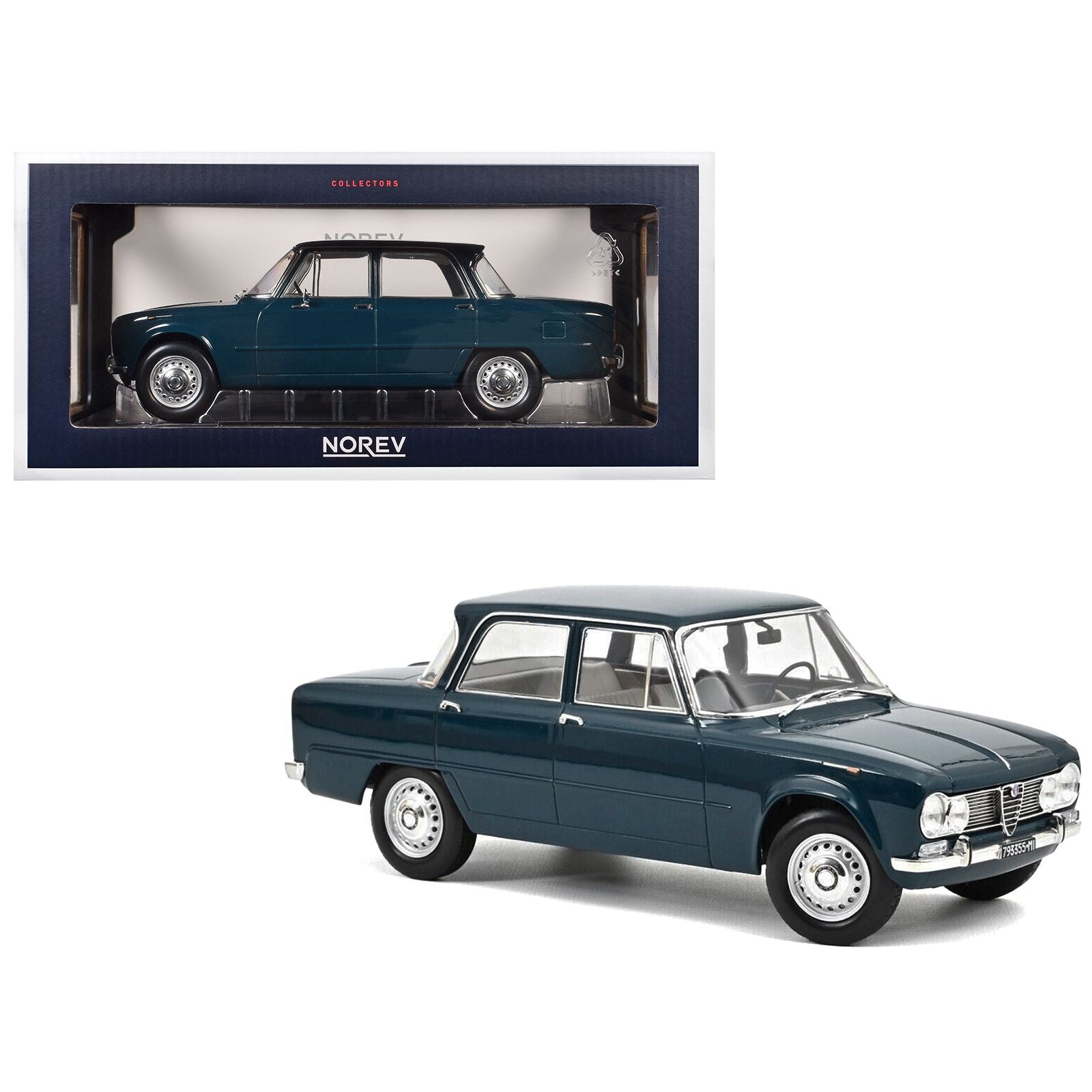 1964 Alfa Romeo Giulia ti Petrol Blue 1/18 Diecast Model Car by Norev