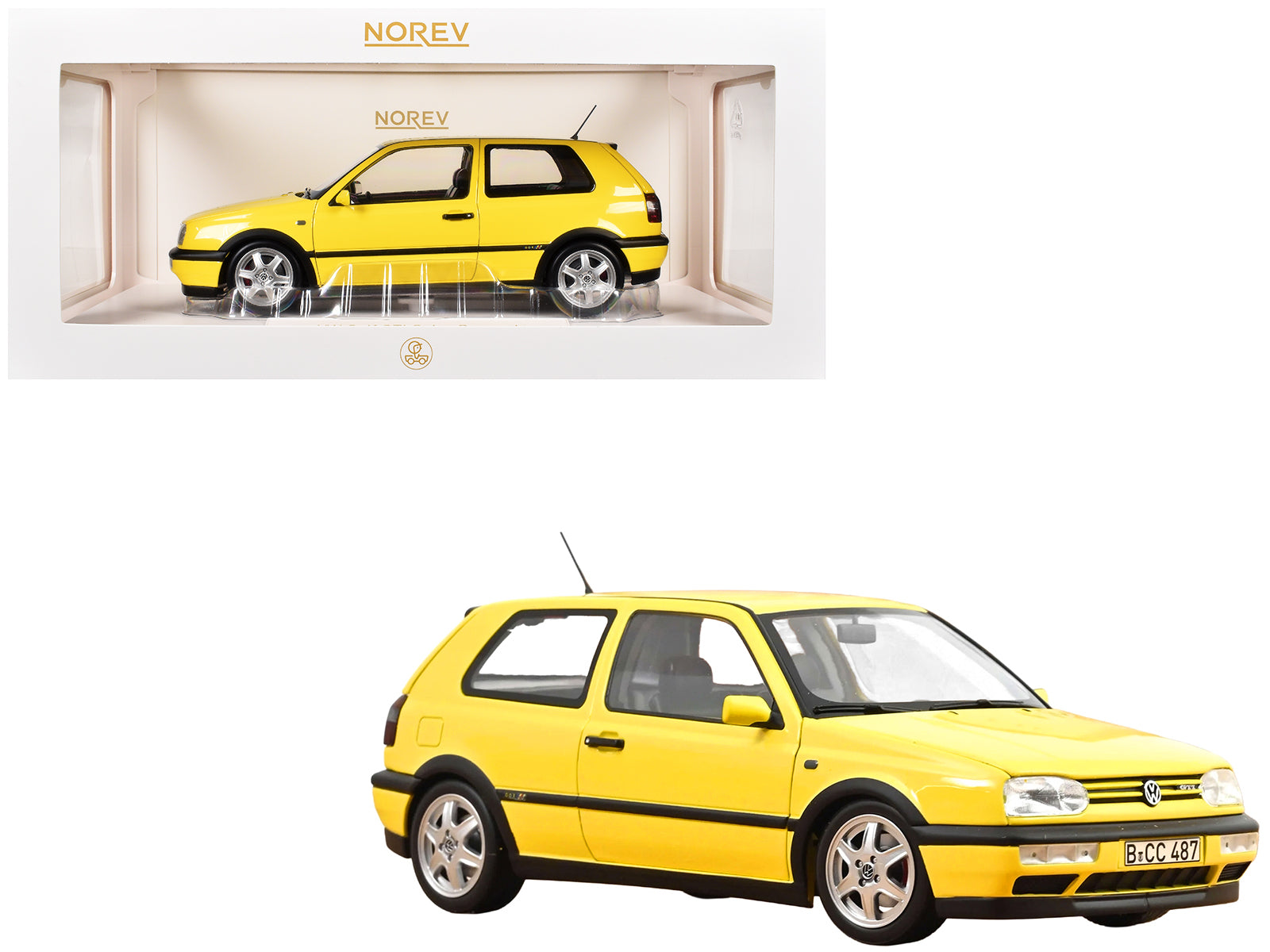 1994 Volkswagen Golf GTI Color Concept Yellow 1/18 Diecast Model Car by Norev