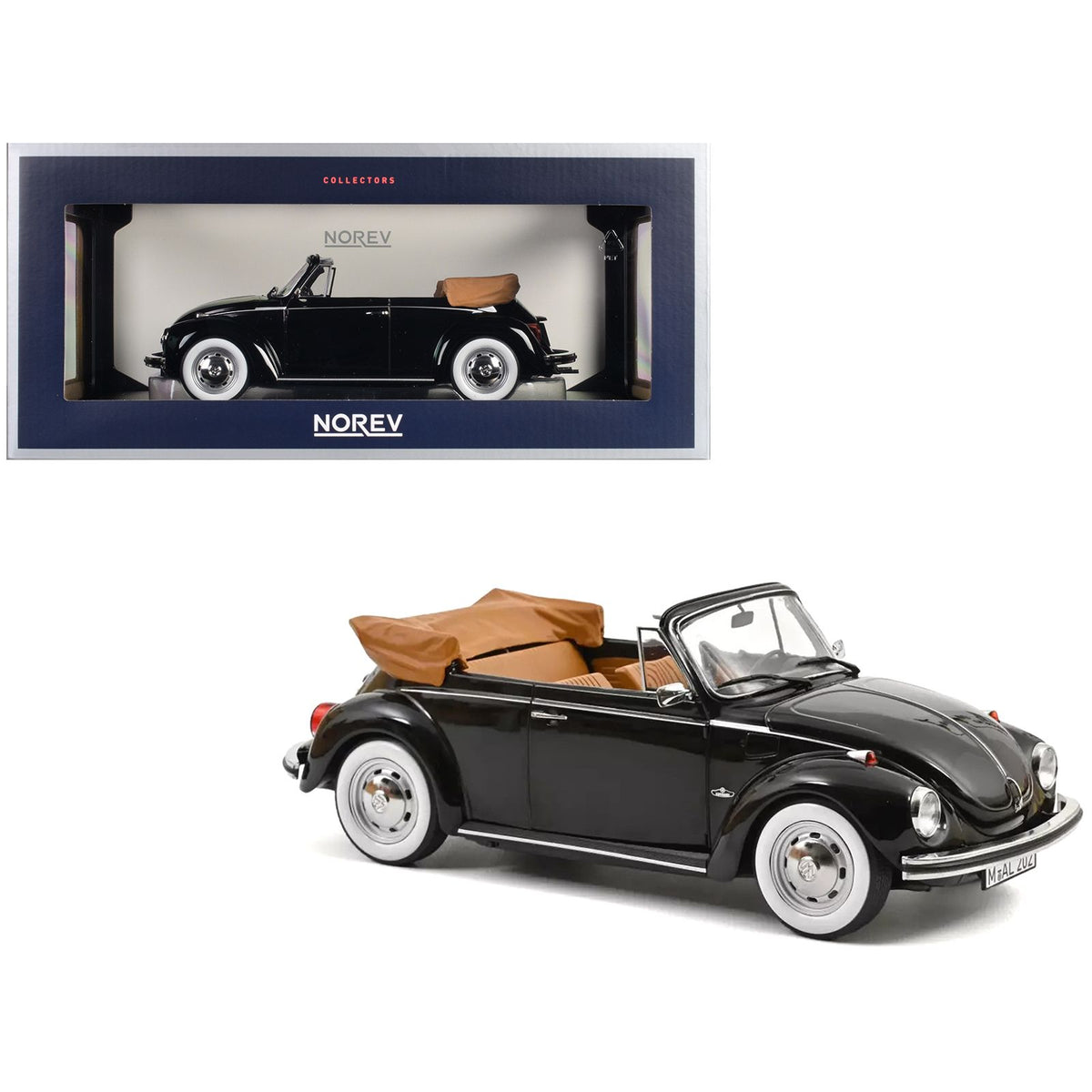 1973 Volkswagen 1303 Cabriolet Black 1/18 Diecast Model Car by Norev