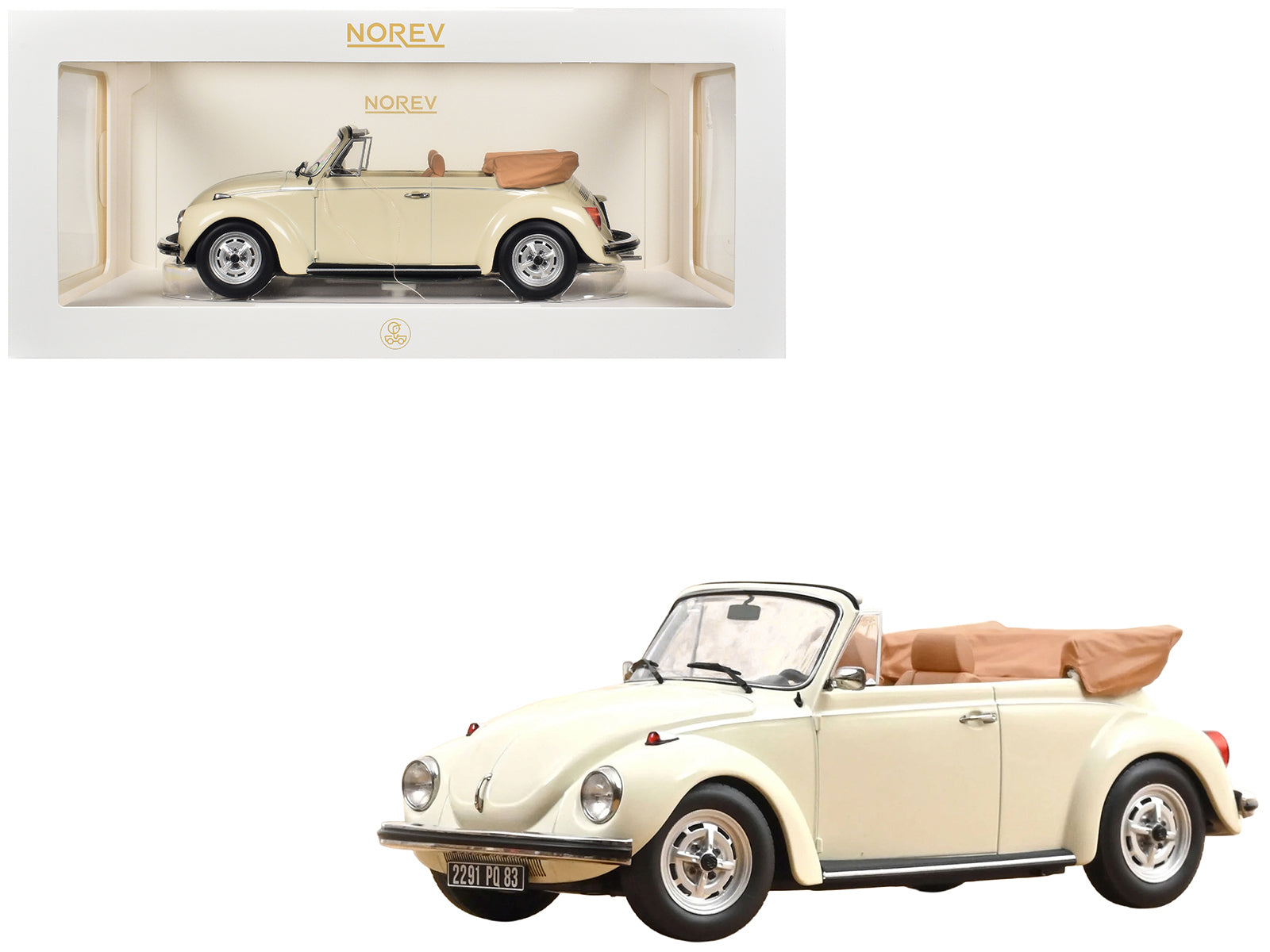 1972 Volkswagen 1303 Beetle Cabriolet Cream White 1/18 Diecast Model Car by Norev