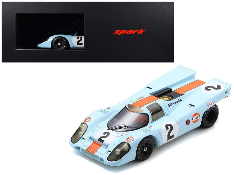 Porsche 917K #2 Pedro Rodriguez - Leo Kinnunen - Brian Redman "John Wyer Automotive Engineering" Winner "24 Hours of Daytona" (1970) with Acrylic Display Case 1/18 Model Car by Spark