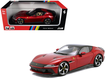 2024 Ferrari 12Cilindri Red Metallic with Black Top 1/18 Diecast Model Car by Polistil