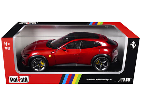 2022 Ferrari Purosangue Rosso Magma Red Metallic with Black Top 1/18 Diecast Model Car by Polistil