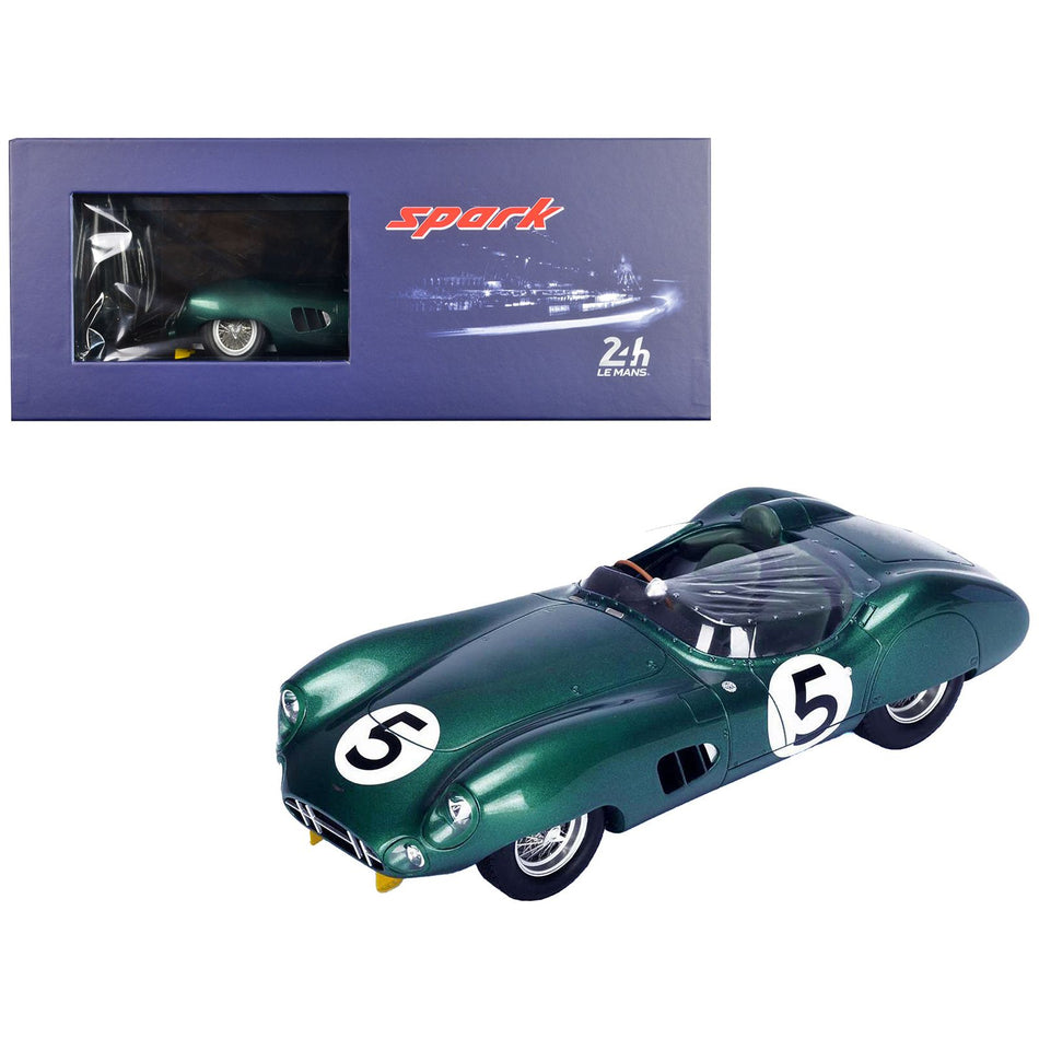 Aston Martin DBR1 #5 Roy Salvadori - Carroll Shelby Winner "24 Hours of Le Mans" (1959) with Acrylic Display Case 1/18 Model Car by Spark