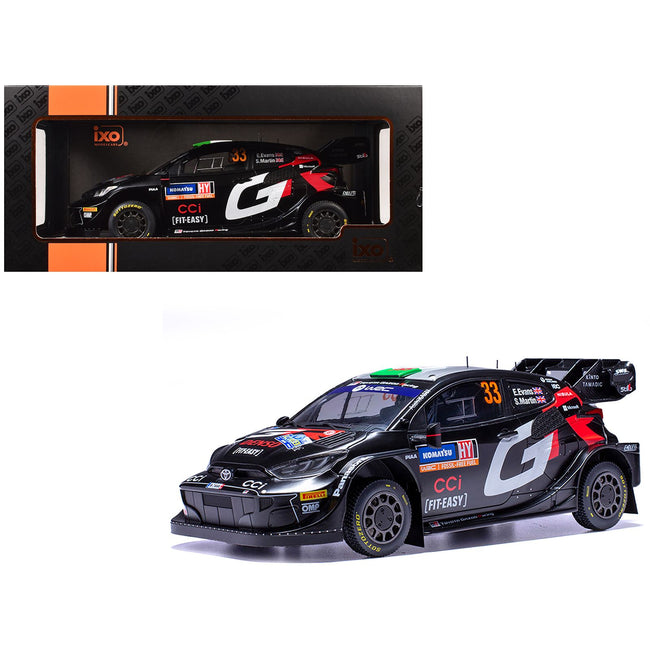 Toyota GR Yaris Rally1 Hybrid #33 Elfyn Evans - Scott Martin 2nd Place "Rally Sweden" (2024) 1/18 Diecast Model Car by IXO Models