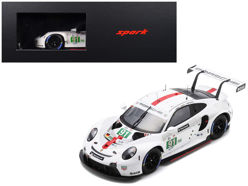 Porsche 911 RSR-19 #91 Gianmaria Bruni - Richard Lietz - Frederic Makowiecki "Porsche GT Team" GTE Pro Winner "24 Hours of Le Mans" (2022) with Acrylic Display Case 1/18 Model Car by Spark