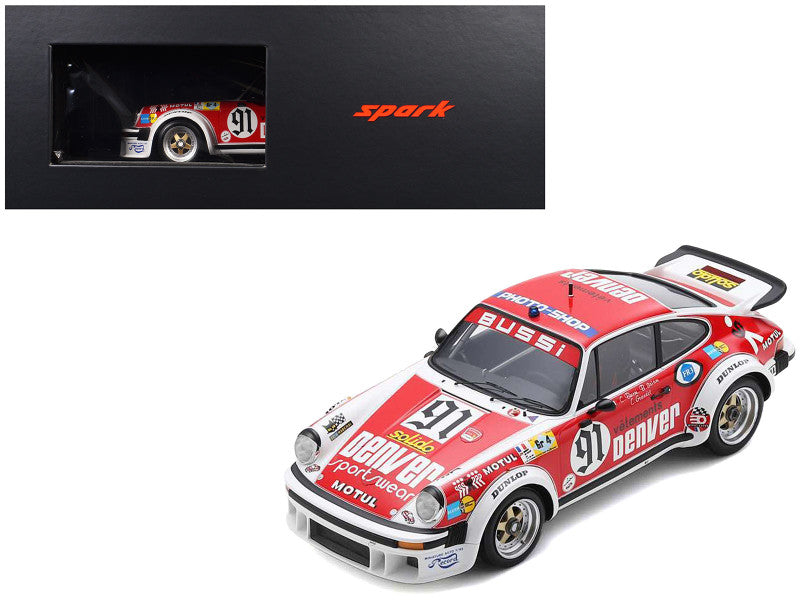 Porsche 934 #91 Christian Bussi - Bernard Salam - Cyril Grandet "ASA Cachia" "24 Hours of Le Mans" (1980) with Acrylic Display Case 1/18 Model Car by Spark