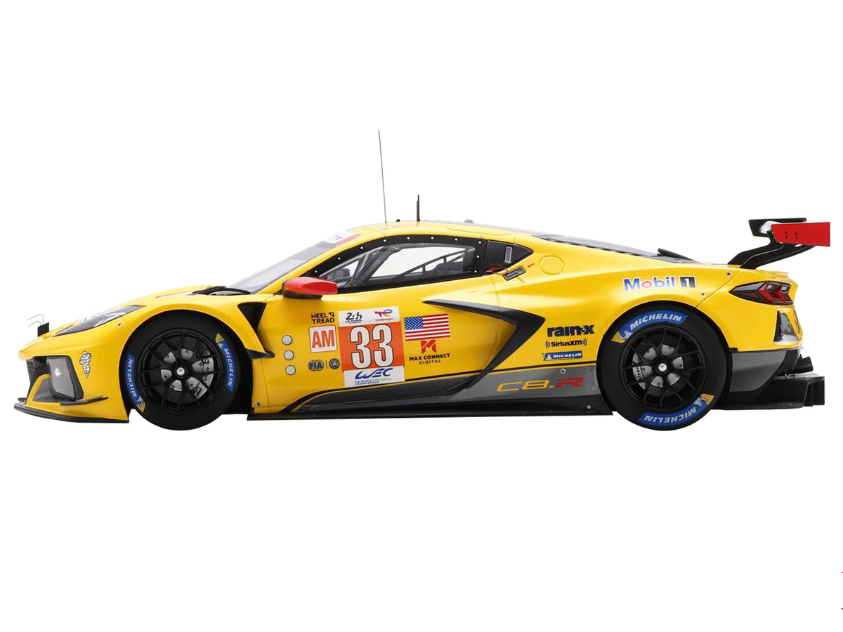 Chevrolet Corvette C8.R #33 Nicky Catsburg - Ben Keating - Nicolas Varrone "Corvette Racing" LMGTE Am Class Winner "24 Hours of Le Mans" (2023) with Acrylic Display Case 1/18 Model Car by Spark