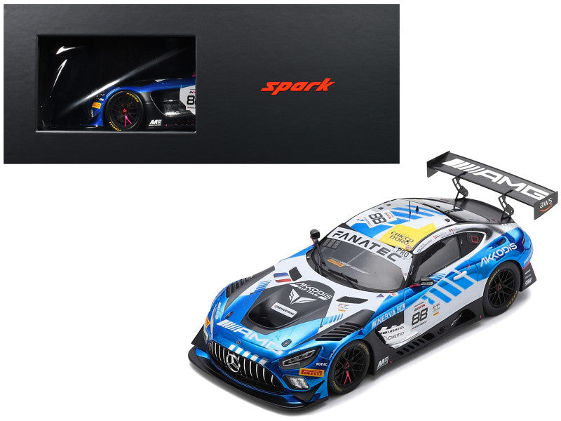 Mercedes-AMG GT3 #88 Timur Boguslavskiy - Jules Gounon - Raffaele Marciello "AKKodis ASP Team" 2nd Place "24 Hours of Spa" (2023) with Acrylic Display Case 1/18 Model Car by Spark