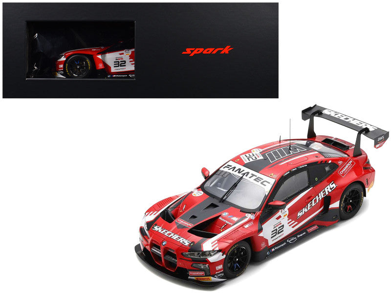 BMW M4 GT3 #32 Sheldon van der Linde - Dries Vanthoor - Charles Weerts "Team WRT" "24 Hours of Spa" (2023) with Acrylic Display Case 1/18 Model Car by Spark