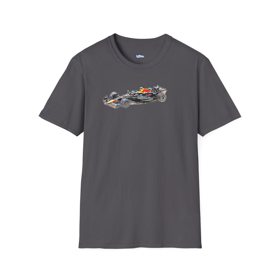 Cartoon Art Red Bull Racing RB19 #11 Sergio Perez "Oracle" 2nd Place F1 Formula One "Italian GP" (2023) - Unisex T-Shirt