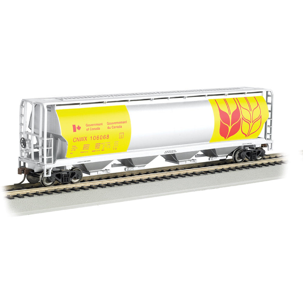 Bachmann Government of Canada - Yellow - 4 Bay Cylindrical Grain Hopper