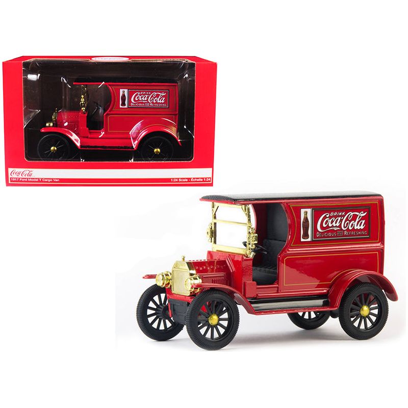 1917 Ford Model T Cargo Van "Coca - Cola" Red with Black Top 1/24 Diecast Model Car by Motorcity Classics - Motorcity Classics - ModelCars.com