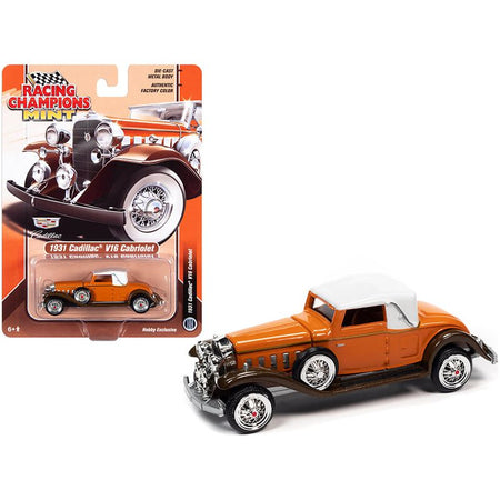 1931 Cadillac V16 Burnt Orange and Brown Metallic with White Top 1/64 Diecast Model Car by Racing Champions - Racing Champions - ModelCars.com