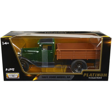 1931 Ford Model AA Pickup Truck Dark Green and Black "Platinum Collection" Series 1/24 Diecast Model Car by Motormax - Motormax - ModelCars.com