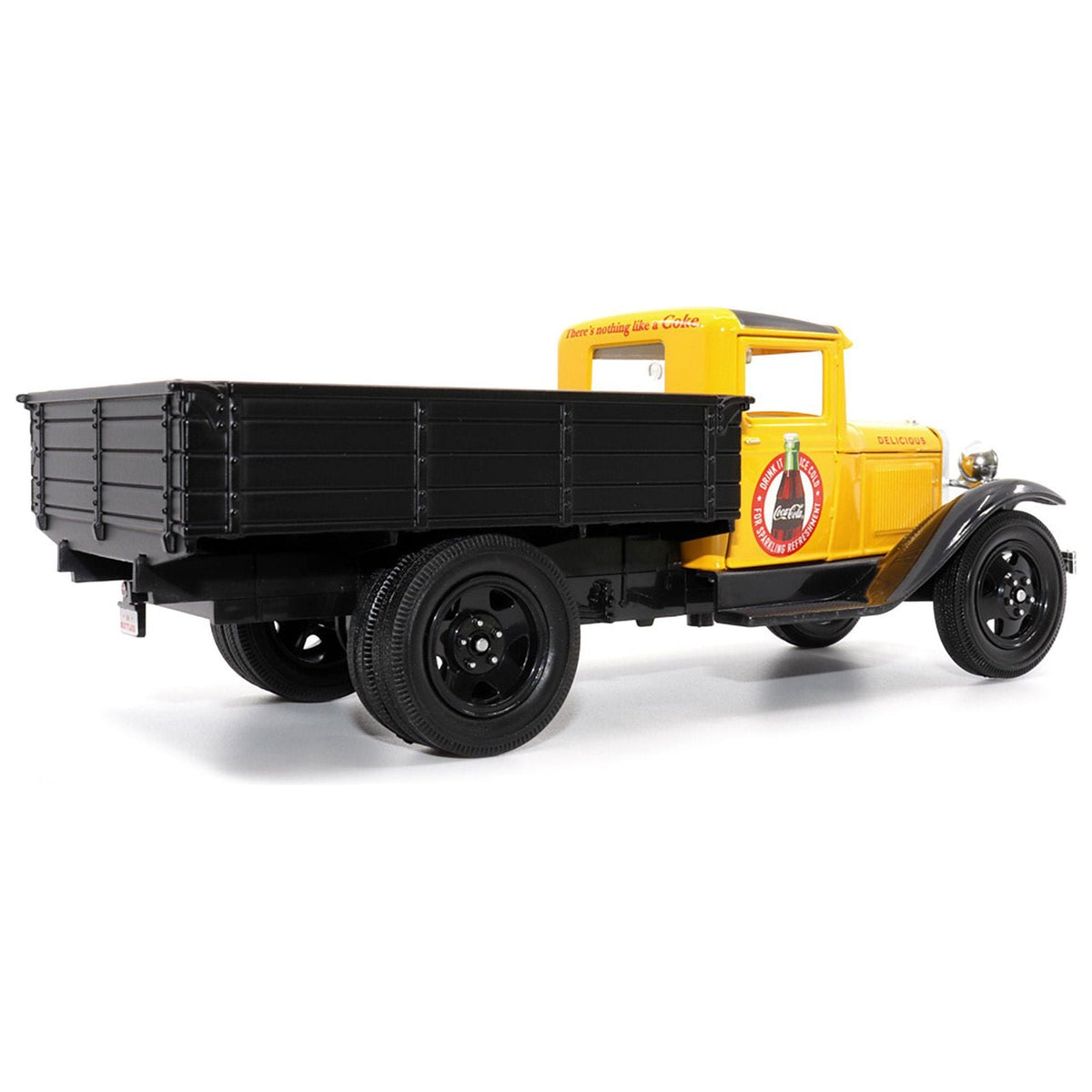 1931 Ford Model AA Pickup Truck Yellow and Black "Drink it Ice Cold for Sparkling Refreshment - Coca - Cola" 1/24 Diecast Model Car by Motor City Classics - Motorcity Classics - ModelCars.com