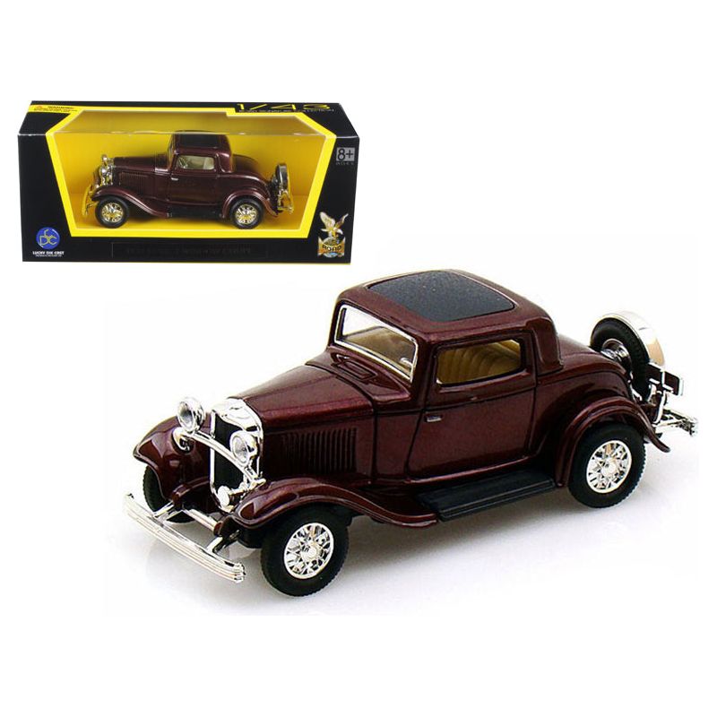 1932 Ford 3 - Window Coupe Burgundy 1/43 Diecast Model Car by Road Signature - Road Signature - ModelCars.com