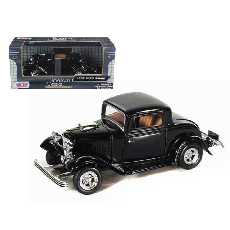 1932 Ford Coupe Black 1/24 Diecast Model Car by Motormax-Motormax-ModelCars.com