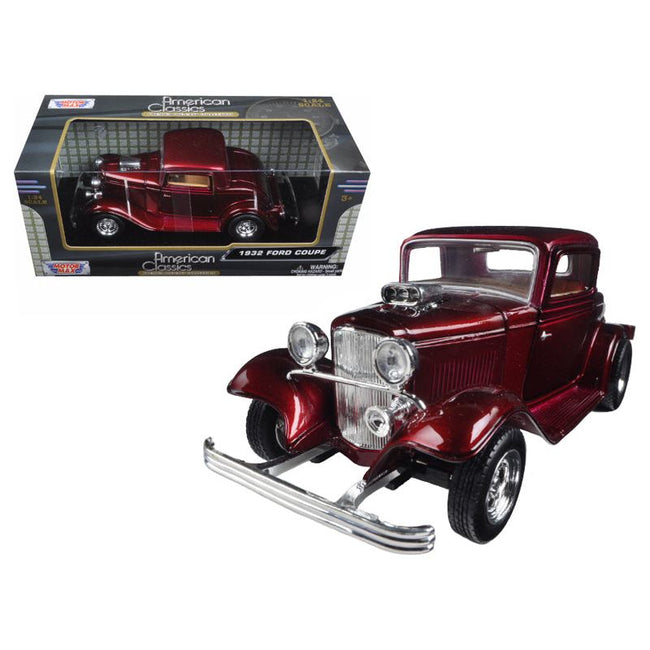 1932 Ford Coupe Burgundy 1/24 Diecast Model Car by Motormax - Motormax - ModelCars.com