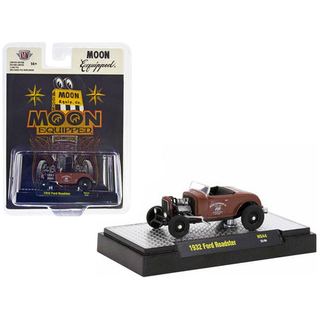 1932 Ford Roadster Brown Primer "Mooneyes - Moon Equipped" Limited Edition to 3300 pieces Worldwide 1/64 Diecast Model Car by M2 Machines-M2-ModelCars.com