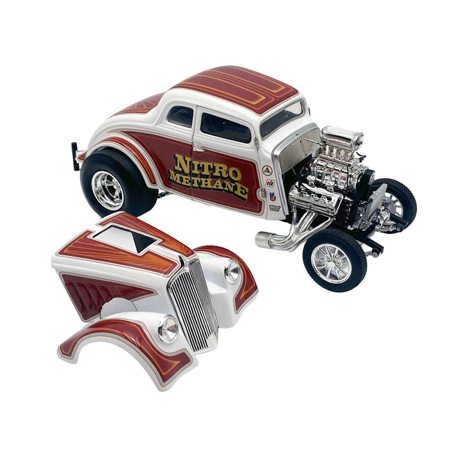1933 Gasser "Nitro Methane" White and Brown Limited Edition to 348 pieces Worldwide 1/18 Diecast Model Car by ACME-Acme-ModelCars.com