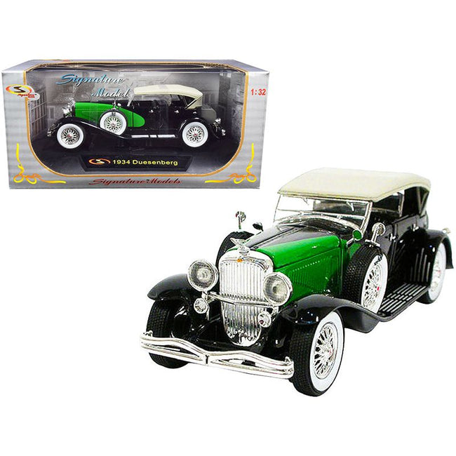 1934 Duesenberg Black and Green 1/32 Diecast Model Car by Signature Models - Signature Models - ModelCars.com