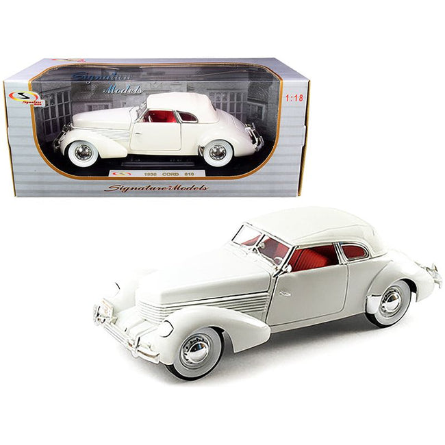 1936 Cord 810 Coupe White with Red Interior 1/18 Diecast Model Car by Signature Models - Signature Models - ModelCars.com