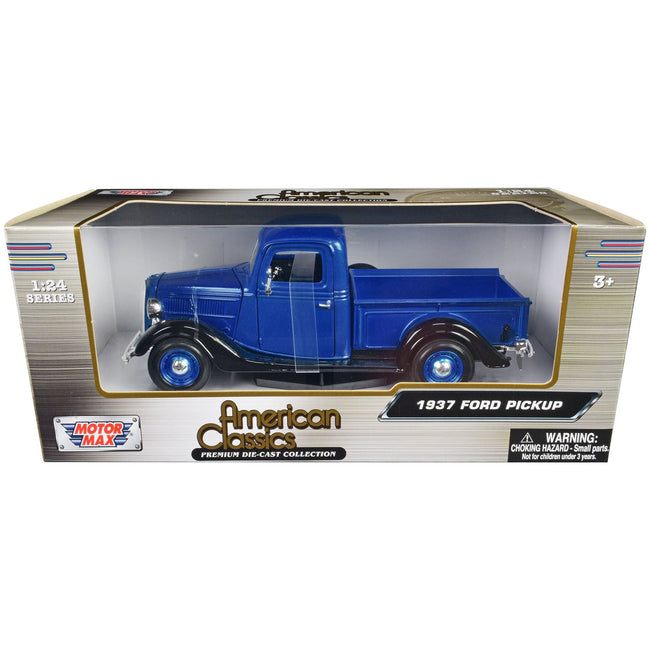 1937 Ford Pickup Truck Blue Metallic and Black "American Classics" 1/24 Diecast Model Car by Motormax - Motormax - ModelCars.com