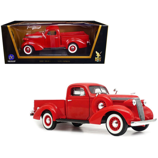 1937 Studebaker Coupe Express Pickup Truck Red 1/18 Diecast Model Car by Road Signature - Road Signature - ModelCars.com