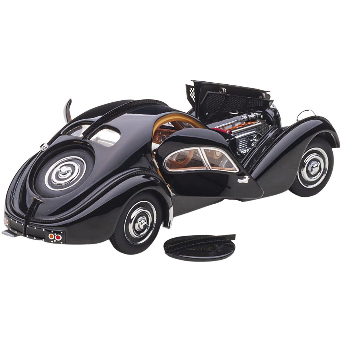 1938 Bugatti Type 57SC Atlantic with Disc Wheels Black 1/43 Diecast Model Car by Autoart - Autoart - ModelCars.com