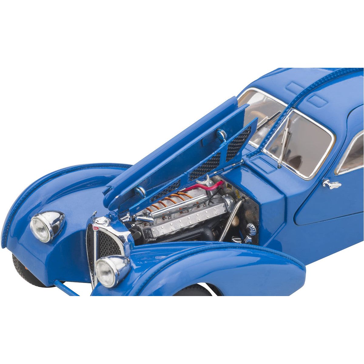 1938 Bugatti Type 57SC Atlantic with Metal Wire - Spoke Wheels Blue 1/43 Diecast Model Car by Autoart - Autoart - ModelCars.com