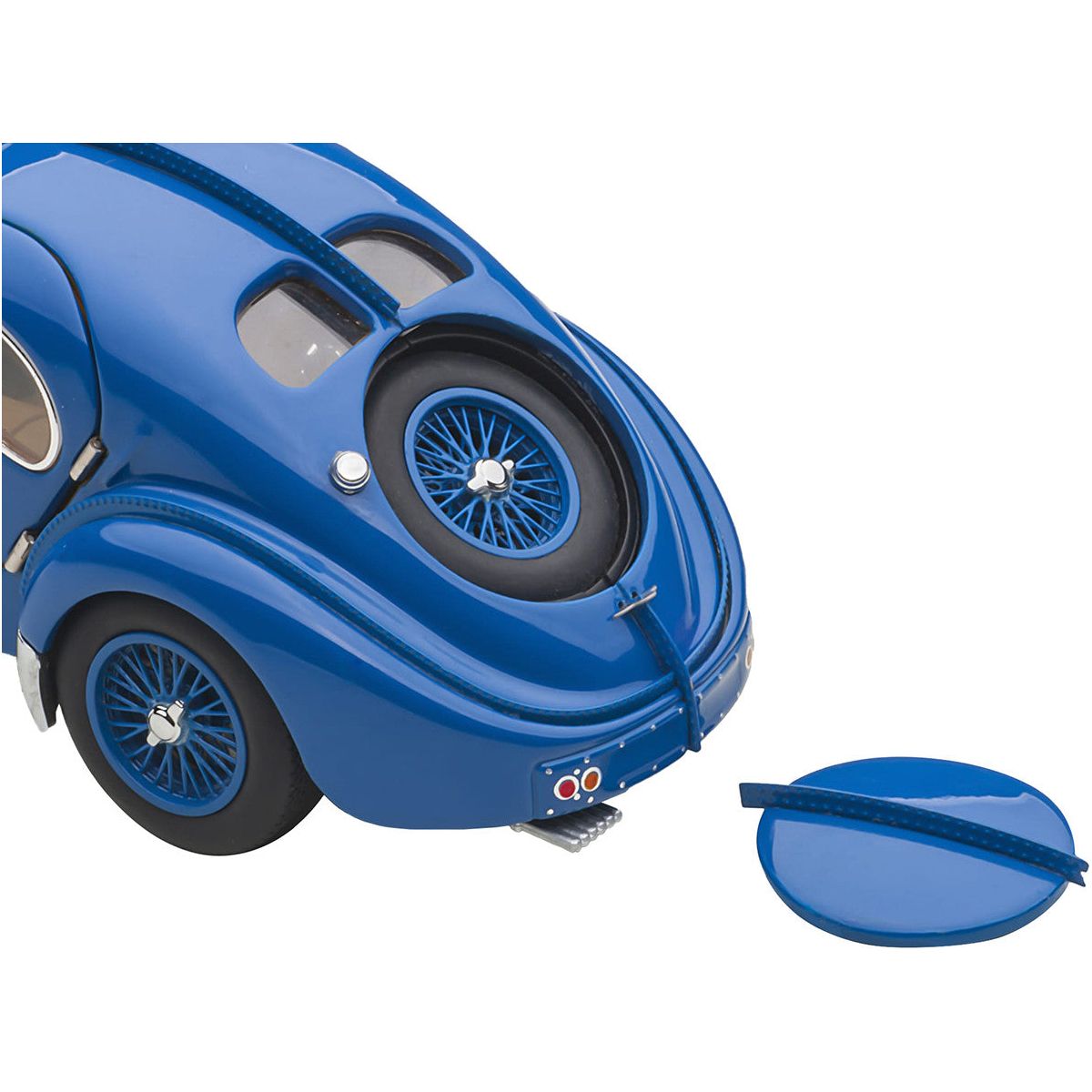 1938 Bugatti Type 57SC Atlantic with Metal Wire - Spoke Wheels Blue 1/43 Diecast Model Car by Autoart - Autoart - ModelCars.com