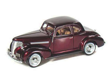 1939 Chevrolet Coupe Burgundy 1/24 Diecast Model Car by Motormax-Motormax-ModelCars.com