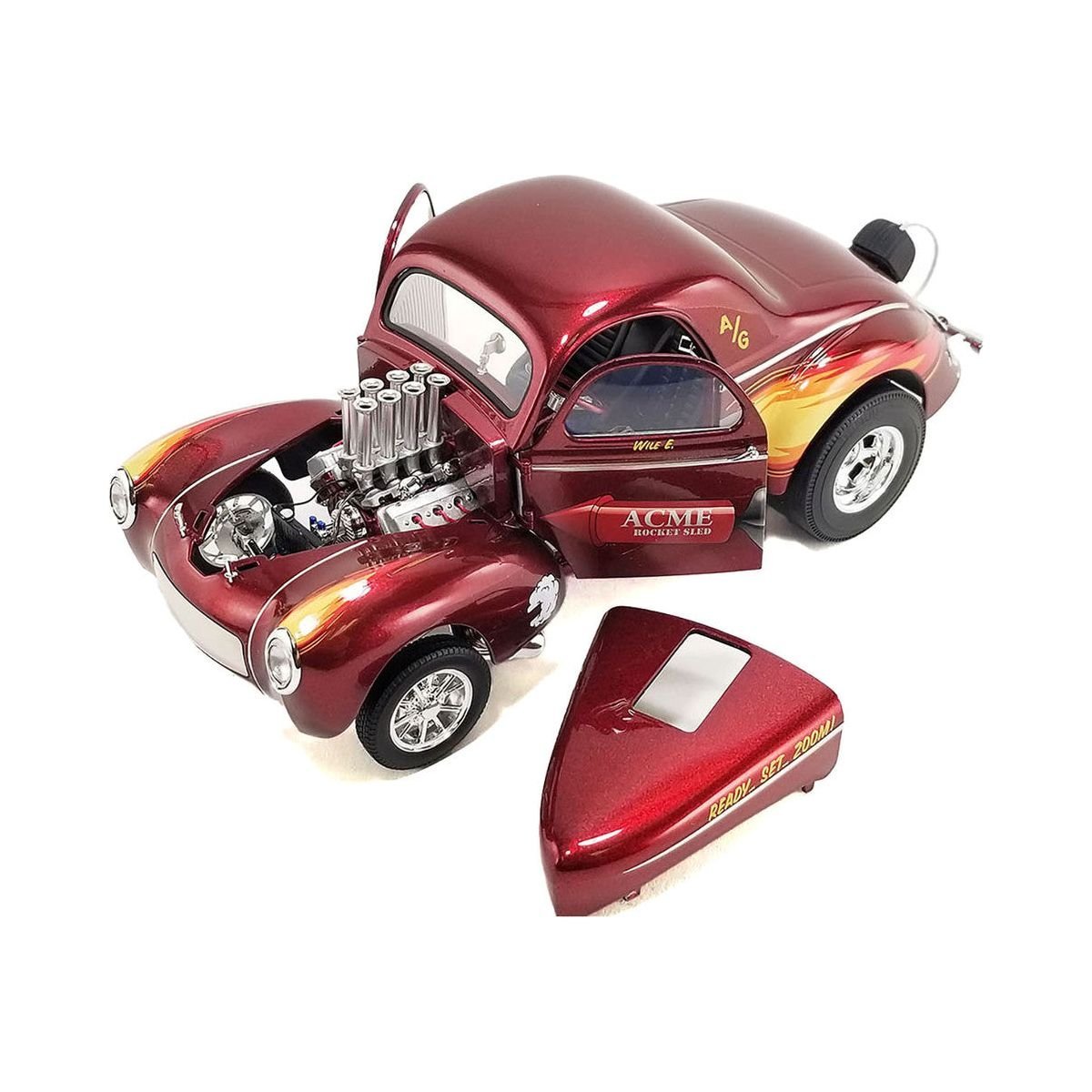 1940 Gasser "ACME Rocket Sled" Red Metallic with Graphics Limited Edition to 162 pieces Worldwide 1/18 Die Cast Model Car by ACME-Acme-ModelCars.com