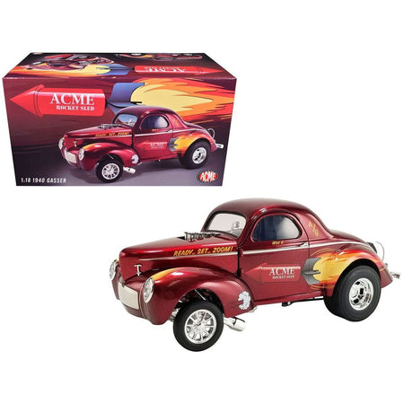 1940 Gasser "ACME Rocket Sled" Red Metallic with Graphics Limited Edition to 162 pieces Worldwide 1/18 Die Cast Model Car by ACME-Acme-ModelCars.com