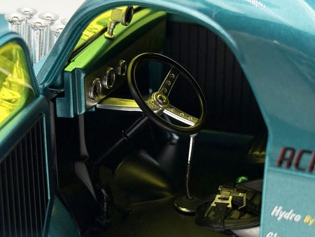 1940 Gasser "Laffin Gas" Teal Metallic with Graphics Limited Edition to 306 pieces Worldwide 1/18 Diecast Model Car by ACME-Acme-ModelCars.com