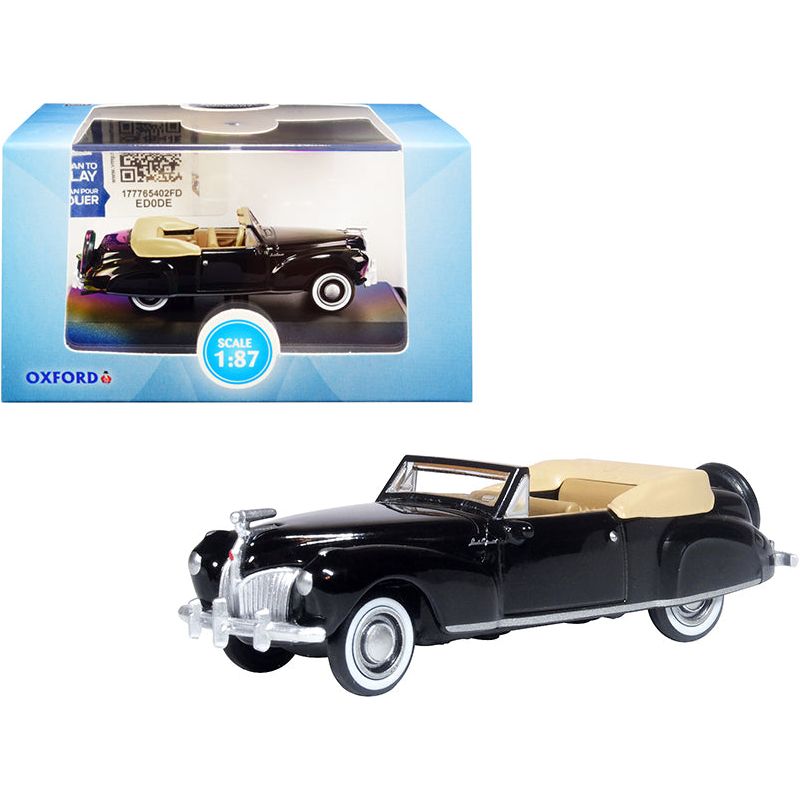 1941 Lincoln Continental Convertible Black with Tan Interior 1/87 (HO) Scale Diecast Model Car by Oxford Diecast - Oxford Diecast - ModelCars.com