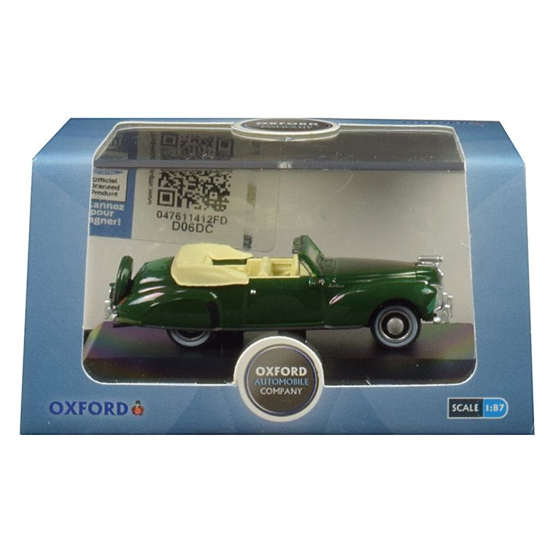 1941 Lincoln Continental Convertible Spode Green 1/87 (HO) Scale Diecast Model Car by Oxford Diecast - Oxford Diecast - ModelCars.com