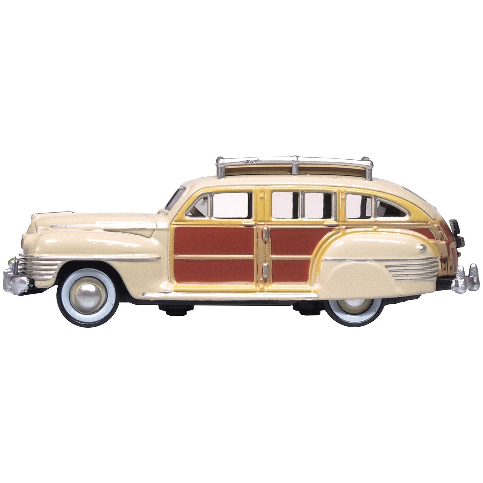 1942 Chrysler Town & Country Woody Wagon Catalina Tan with Wood Panels and Roof Rack 1/87 (HO) Scale Diecast Model Car by Oxford Diecast - Oxford Diecast - ModelCars.com