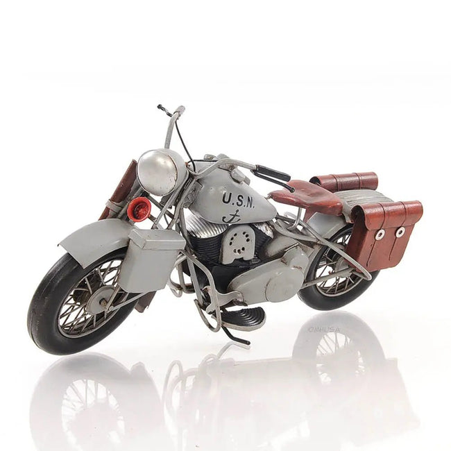 1942 Indian Model 741 Grey Motorcycle 1:7-Old Modern-ModelCars.com