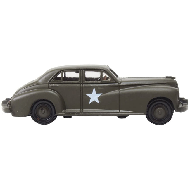 1942 Packard Clipper Touring Sedan "US Army Staff Car" Olive Drab 1/87 (HO) Scale Diecast Model Car by Oxford Diecast-Oxford Diecast-ModelCars.com