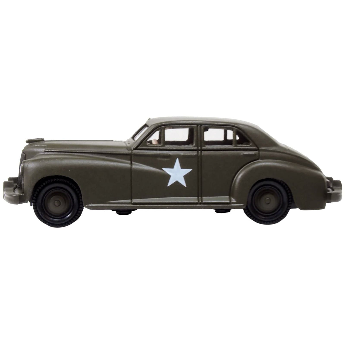 1942 Packard Clipper Touring Sedan "US Army Staff Car" Olive Drab 1/87 (HO) Scale Diecast Model Car by Oxford Diecast-Oxford Diecast-ModelCars.com